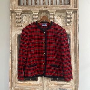 Pendleton Vintage Virgin Wool Plaid Blazer